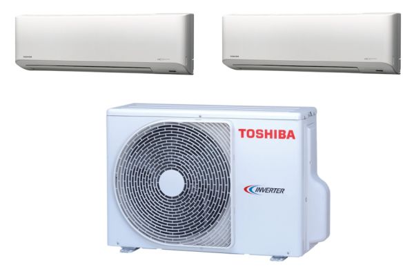 (image for) Toshiba RASM13x2 + RAS4M26S3ACV 1-to-2-split Air Conditioner (Inverter Cooling set)