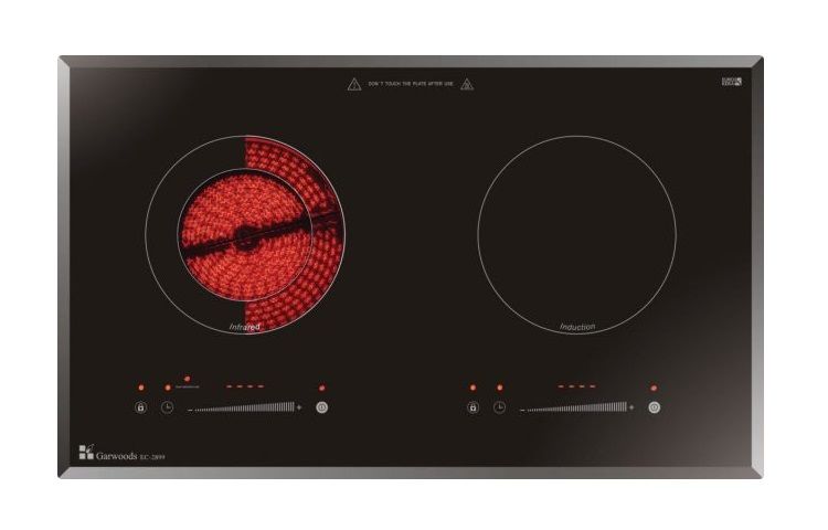 (image for) Garwoods EC-2899 2800W Built-in Twin-hob Induction & Infrared Cooker