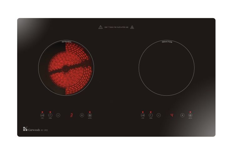 (image for) Garwoods EC-2922 2800W Built-in Twin-hob Induction & Infrared Cooker