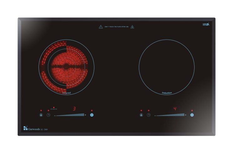 (image for) Garwoods EC-2989 2800W Built-in Twin-hob Induction & Infrared Cooker