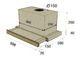 (image for) Cristal T600GT 24" Telescopic-type Cookerhood (Made in Italy) - Click Image to Close