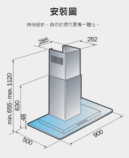 (image for) German Pool BOX 36" Chimney-Wall-Mount Type Rangehood (Made In Europe) - Click Image to Close