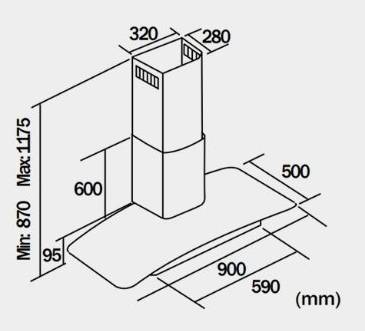 (image for) German Pool GPR-C900/GS 36" Chimney-Type Rangehood (Made In Europe)