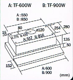 (image for) German Pool TF-900W Slide-Out Cookerhood - Click Image to Close