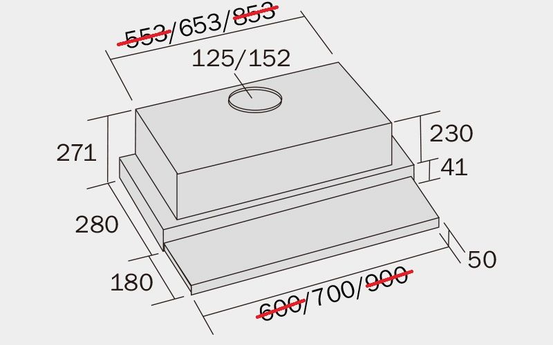 (image for) German Pool TFT-700 28" Telescopic-Type Rangehood