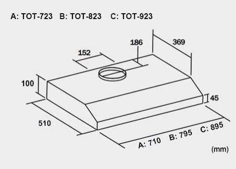 (image for) German Pool TOT-623 24" Wall-Mount Cookerhood - Click Image to Close