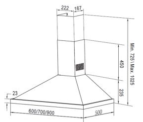 (image for) Philco PC900BTNL 36" Chimney Cookerhood (Made in Spain) - Click Image to Close