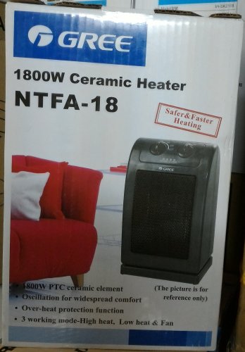 (image for) Gree NTFA-18 1800W Ceramic Oscillating Fan Heater - Click Image to Close