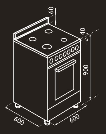 (image for) RICCO RC-6600S Gas Range Cooker with Gas Oven (Width: 60cm) - Click Image to Close