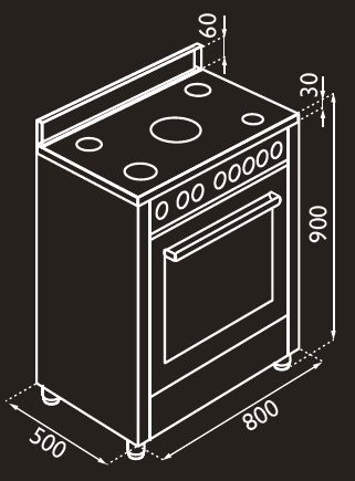 (image for) RICCO RC-8500S LP Gas Range Cooker with Gas Oven (Width: 80cm) - Click Image to Close