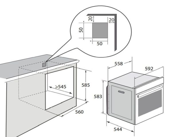 (image for) Brandt BXE6538XS 73L Built-in Oven - Click Image to Close