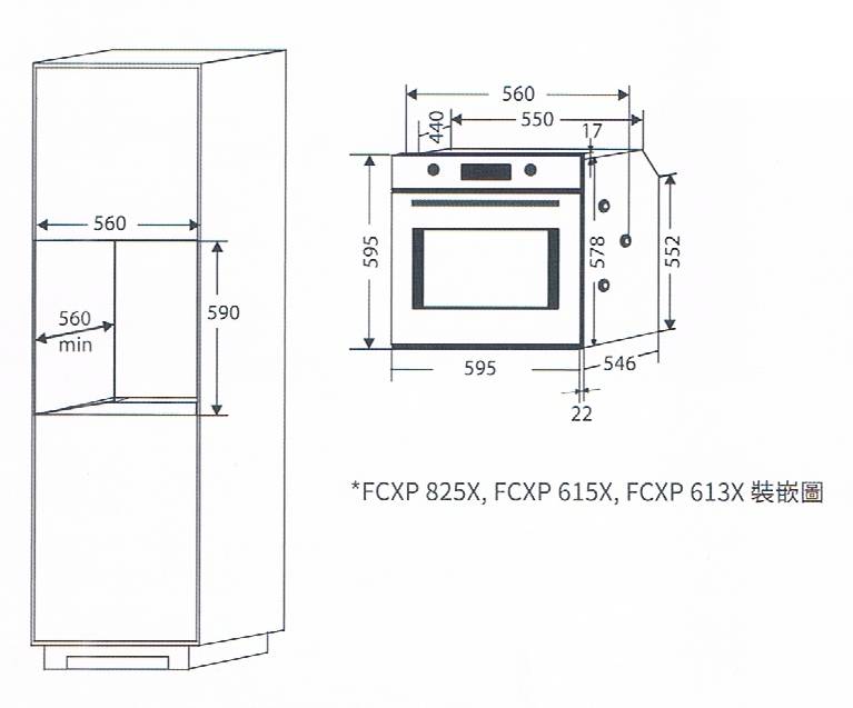 (image for) Candy FCXP615X 78-litre Built-in Oven - Click Image to Close
