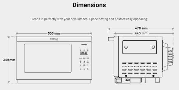 (image for) German Pool SGV-2617 26-Litre 2-in-1 Steam & Grill Oven (Free-standing)